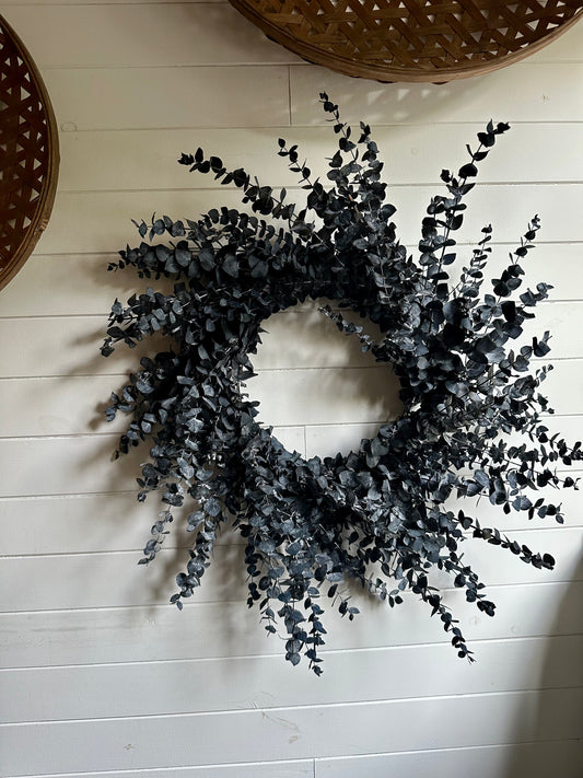 Couronne d'eucalyptus séché (Bleu givré)